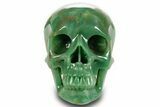 Realistic, Polished Jade (Nephrite) Skull #378614-1